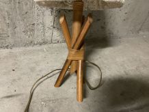 Lampe en rotin années 60