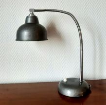 Lampe de bureau industrielle grise 1970