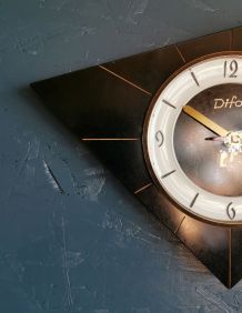 Horloge formica vintage pendule murale silencieuse Difor