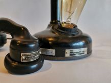Lampe industrielle vintage métal bakélite téléphone noir 