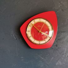 Horloge formica vintage pendule murale silencieuse Tisca