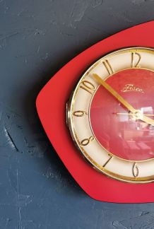 Horloge formica vintage pendule murale silencieuse Tisca