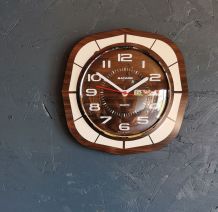 Horloge formica vintage pendule murale silencieuse Bayard