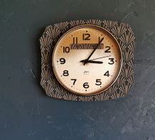Horloge vintage pendule murale silencieuse Japy anthracite