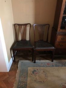 couple chaises anglais Chippendale