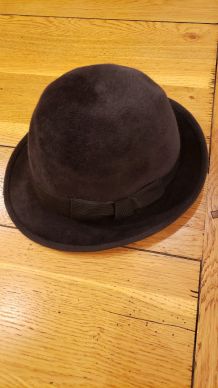 Ancien chapeau homme en feutre noir Mossant