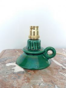 Pied de lampe en céramique Art Déco en forme de bougeoir