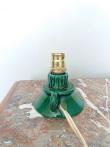 Pied de lampe en céramique Art Déco en forme de bougeoir