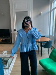 Blouse à nouer avec col