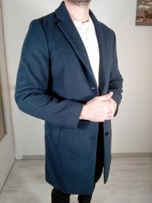 Superbe manteau long homme celio M , bleu nuit/marine