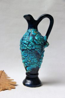 Vase amphore style coquille d'oeuf Vallauris numéroté
