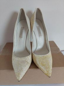 235C* Casadei Blade - sexy shoes dorées paillettes 38