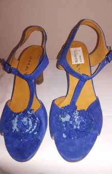 81A* JHAY sexy sandales bleues hauts-talons cuir (41)