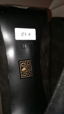 87A* GUESS sexy escarpins noirs à bride en cuir (39)