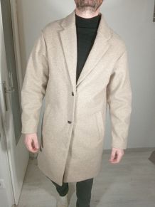 Superbe manteau long beige homme pull and bear taille L