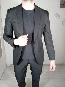 Élégant costume noir homme zara taille veste 48 pantalon 40