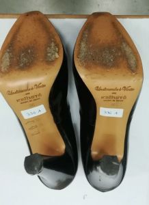 336A* Kallisté - escarpins noirs peep toe cuir (36)