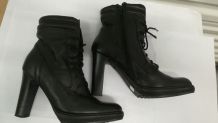 481A* MANAS sexy boots noirs cuir (37)