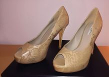 995* Roberto Botella - superbes escarpins peep toe cuir (39)