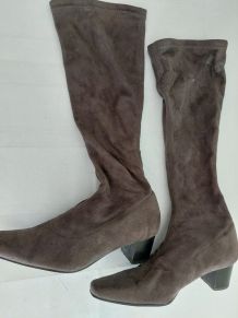 223C* EXIT superbes bottes taupe stretch (37)