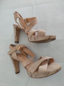 217C* EYE sexy sandales beige cuir (39)