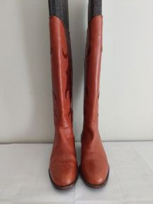 220C* Novella - jolies bottes brunes vintage cuir (36,5)