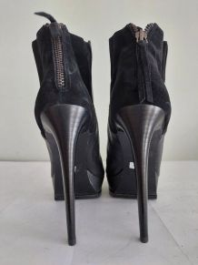 210C* Topshop sexy boots noirs cuir (41)