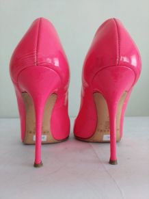 203C* Casadei - sexy escarpins roses cuir high heel (36)