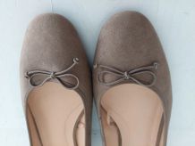 202C* ZARA ballerines taupe (39)