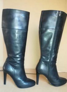 500B* ANDRE sexy bottes noires tout cuir (38)