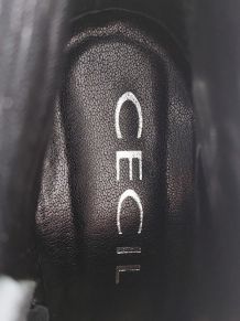 188C* CECIL sexy boots noirs cuir (40)