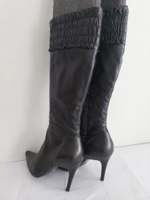 181C* TAFT jolies bottes noires cuir (41)