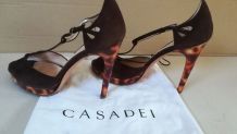 704A* Casadei - luxe sandales haut de gamme cuir (37,5)