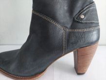 177C* superbes bottes bleues cuir Walk in The Park (40)