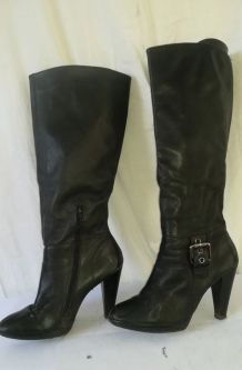 463B* Via UNO - jolies bottes noires en cuir (40)