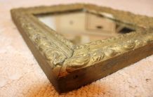 Très ancien Miroir moulures chêne et plâtre - Decay - French
