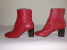 150C* Sandro - superbes boots rouges full cuir (40)