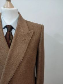 Fabuleux manteau croisé marron en laine