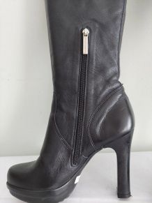 86C* Luciano Padovan-sexy bottes noires tout cuir (37)