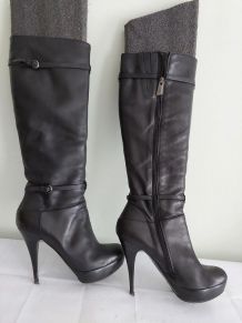 81C* MANAS belles bottes noires tout cuir (40)