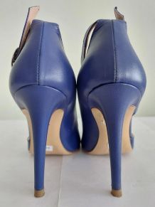 84C* Venezia - sexy escarpins bleus tout cuir (38)