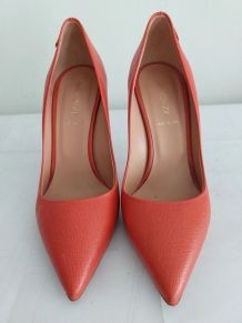 83C* R &amp; Renzi - escarpins oranges haut gamme cuir (38)