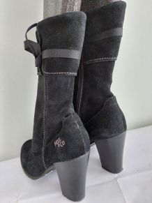 MEL &amp;amp; CO jolies boots noires cuir (41)