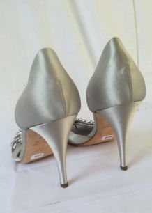 465B* Giuseppe Zanotti - sexy sandales argent cuir (38,5)