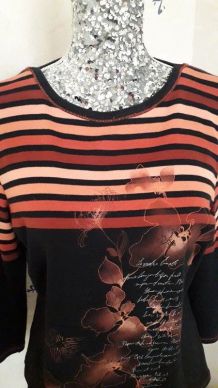 Magnifique pull coloré 100% coton, motifs avec points brilla