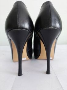 69C* Max&amp;amp;Co - jolis escarpins noirs high heels cuir (40)
