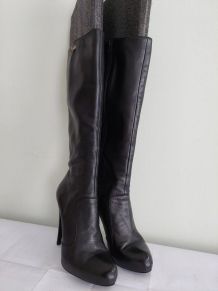 63C* LIU JO superbes bottes noires tout cuir (40)