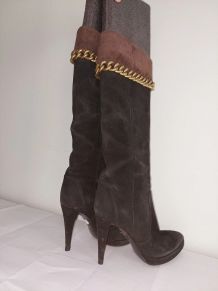 14C* Sergio ROSSI - sexy bottes hautes de luxe full cuir (37