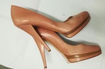 Pura Lopez - sexy escarpins saumon high heels tout cuir (40)