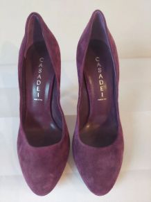 747B* Casadei - sexy escarpins de luxe violet full cuir 37,5
